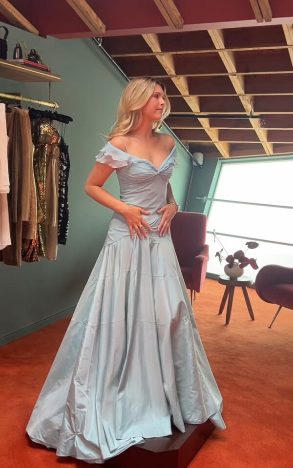 Classy Mermaid Off The Shoulder Light Blue Evening Dress Prom Birthday Dresses - Zhaelle formal gown