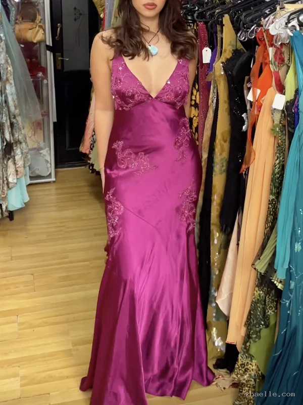Fancy Mermaid Backless Long Prom Dress Spaghetti Straps Formal Dresses - Zhaelle formal gown