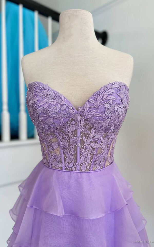 Fancy Short Homecoming Dresses Formal Mini Dress with Applique - Zhaelle formal gown