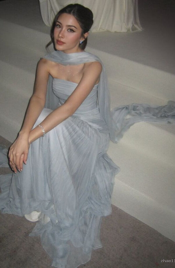 Long Prom Dresses Strapless A-Line Tulle Formal Occasion Dress Elegant - Zhaelle formal gown