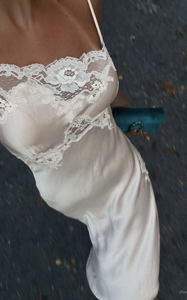 Sexy Spandex Satin Party Dresses Wedding Guest Dress with Slit - Zhaelle formal gown