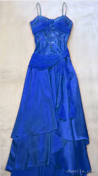 Spaghetti Straps Long Orange Party Dress Satin Evening Gown - Zhaelle formal gown