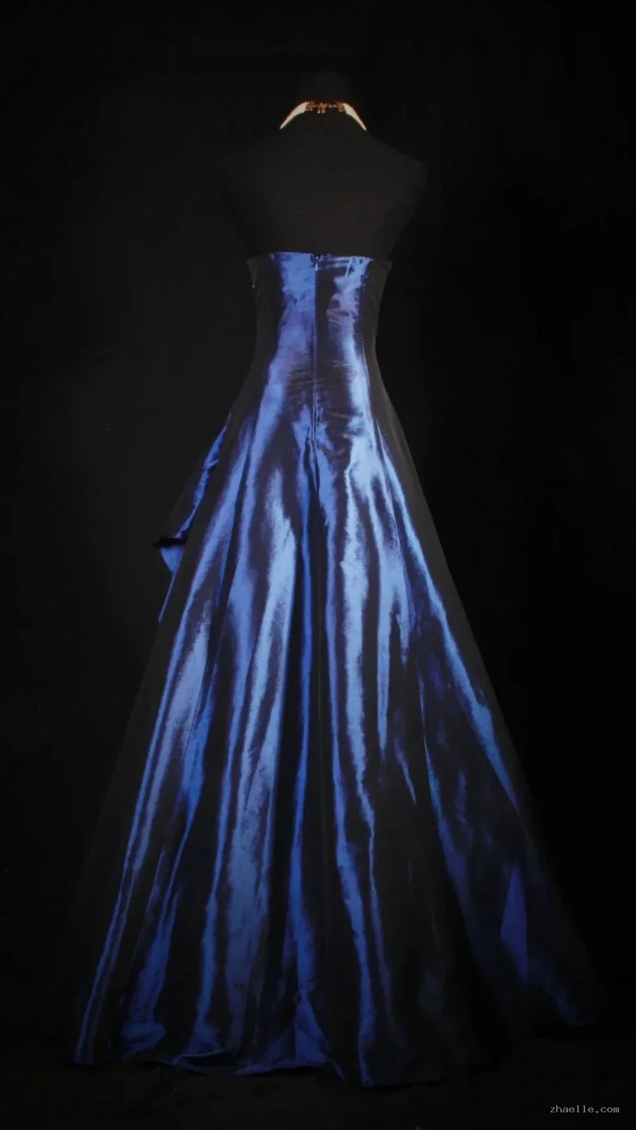 Vintage Ball Gown Strapless Navy Blue Beaded Long Prom Dresses Formal Evening Dress - Zhaelle formal gown